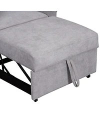 Streamdale Furniture Chenille 3-in-1 Convertible Sleeper Chair with Adjustable Backrest