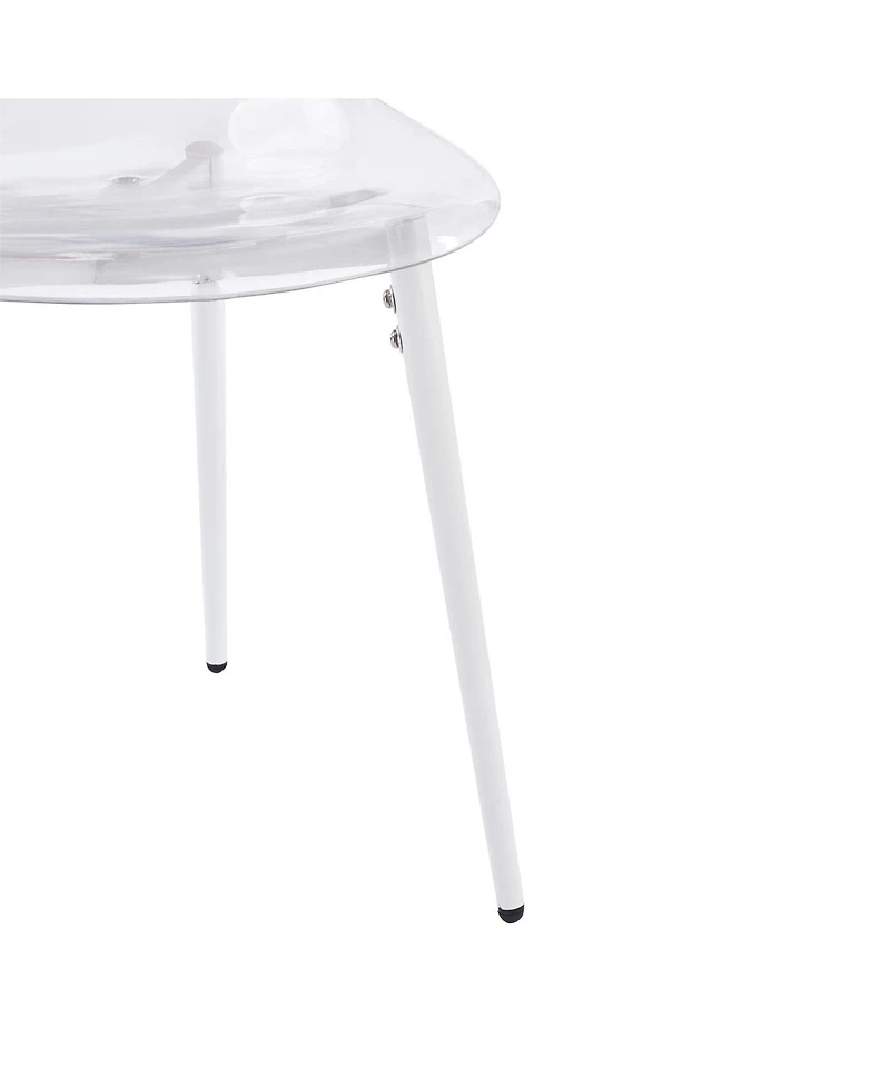 Streamdale Furniture Modern Transparent Acrylic Dining Chair with Sturdy Metal Legs