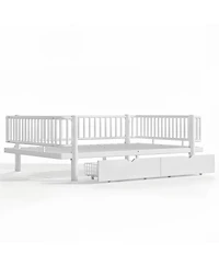 Streamdale Furniture Full Size Metal Platform Bed with Storage Drawers