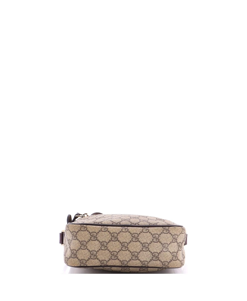 Pre-Owned Gucci Small Front Zip Messenger Gg Coated Canvas