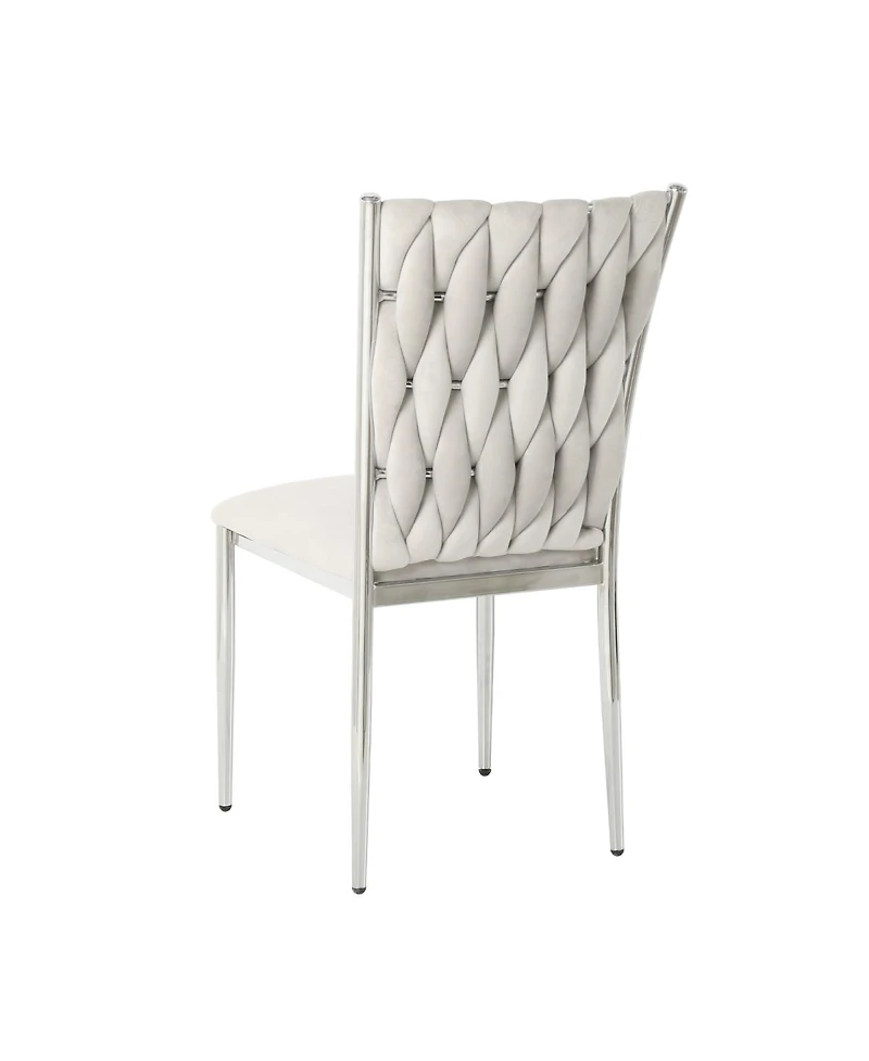 Streamdale Furniture Modern Velvet Dining Chairs with Metal Legs (Set of 4