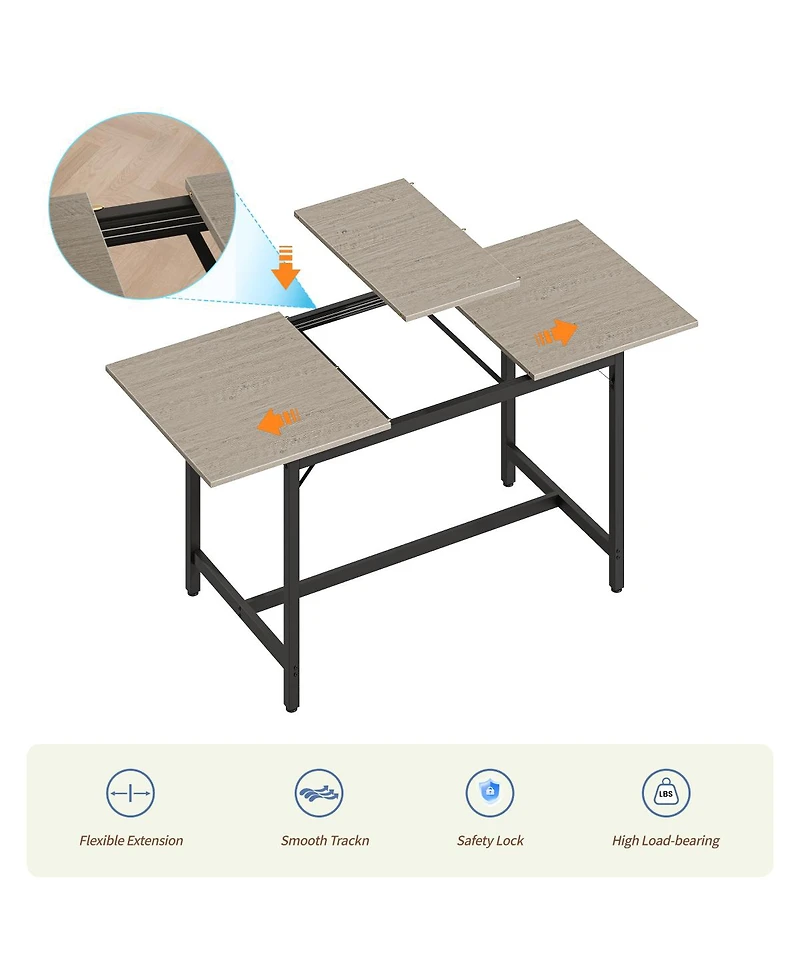 Streamdale Furniture Expandable Dining Table Set for 4-8 with 2 Benches and 2 Stools