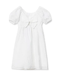 Lands' End Girl's Short Sleeve Eyelet Bow Dress
