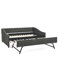 Streamdale Furniture Daybed with Pull-out Usb Charging and Button-Tufted Arms