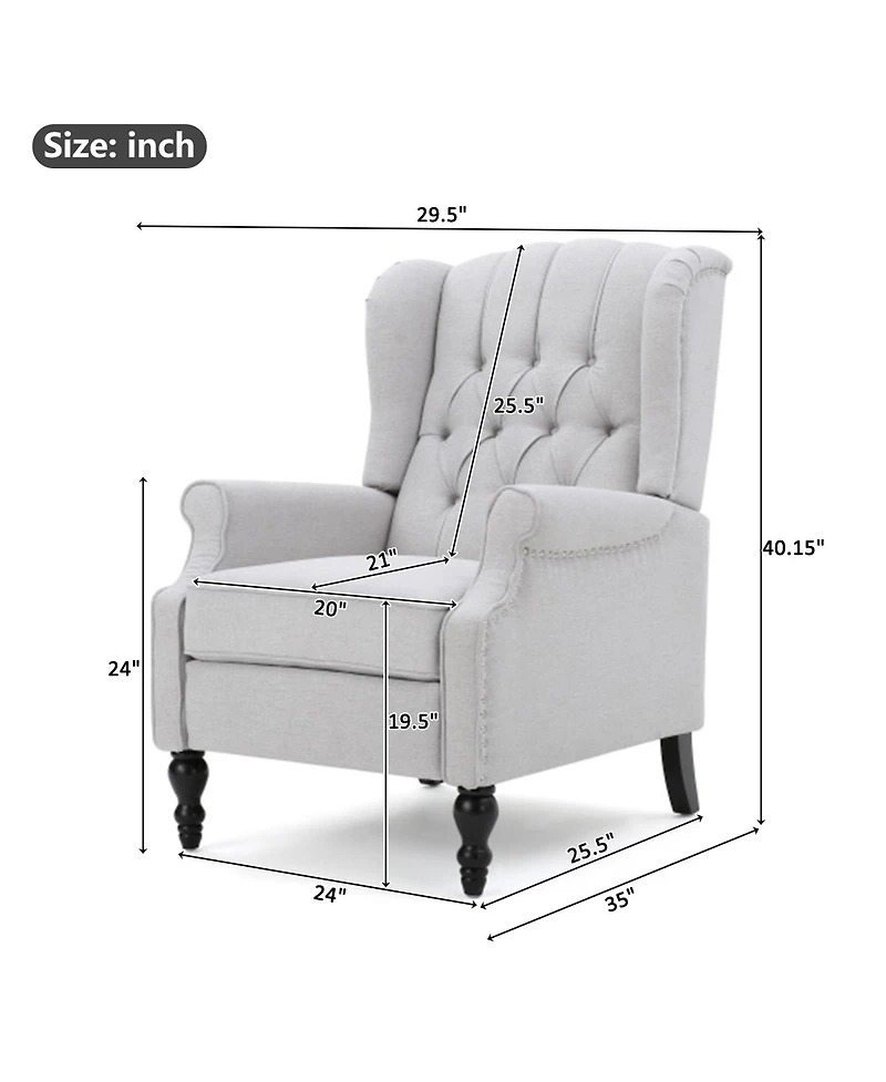 Streamdale Furniture Tufted Fabric Arm Chair Recliner