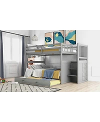 Streamdale Furniture Full over Full Bunk Bed with Twin Size Trundle