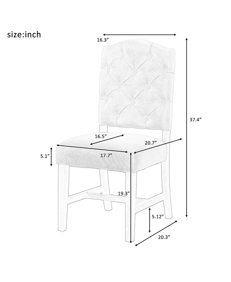 Streamdale Furniture Retro 2-Piece Upholstered Dining Chair Set