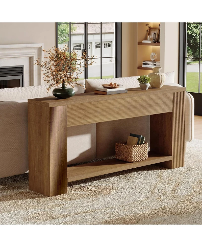 Tribesigns 70.9-Inch Console Tables for Entryway, Narrow Wooden Long Sofa Table Behind The Couch