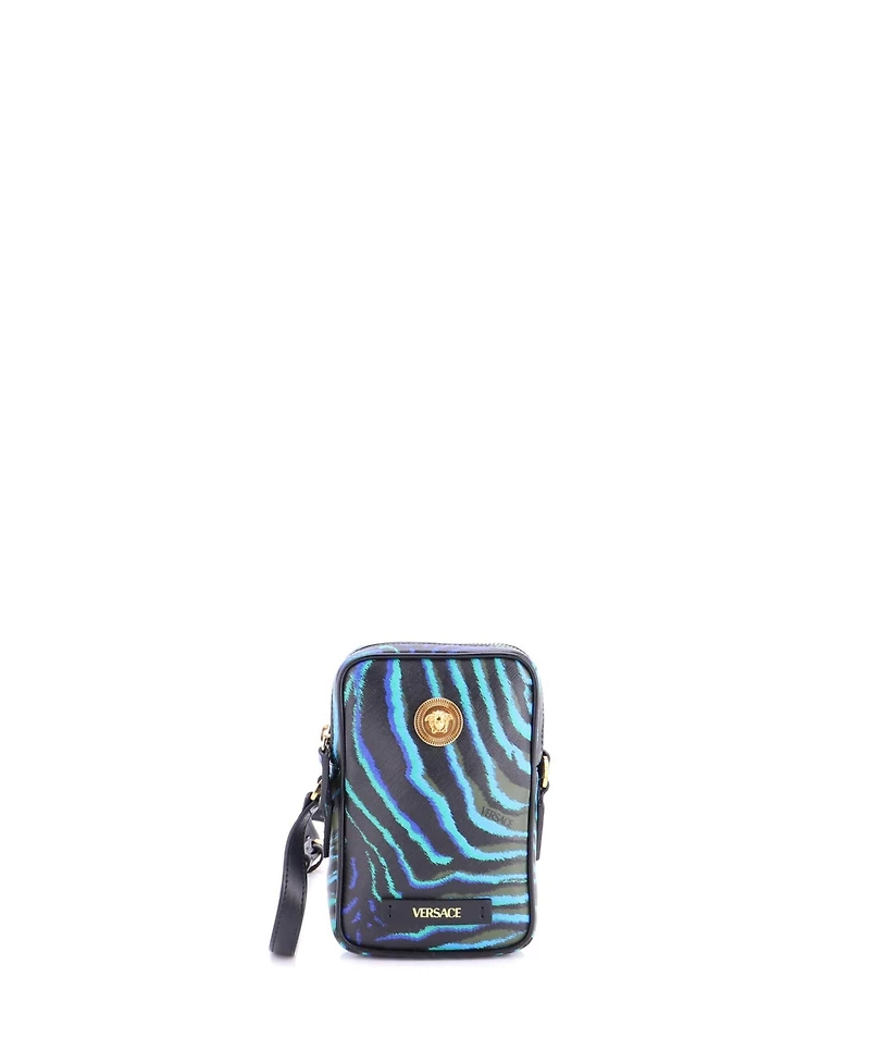 Pre-Owned Versace Micro Medusa Biggie Pouch Crossbody Bag Printed Leather