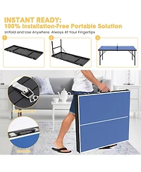 gaomon Table Tennis Game Set, Portable Ping Pong Table with Demountable Nylon Net, 2 Paddles and 3 Balls, Table Tennis Game for Outdoor Indoor