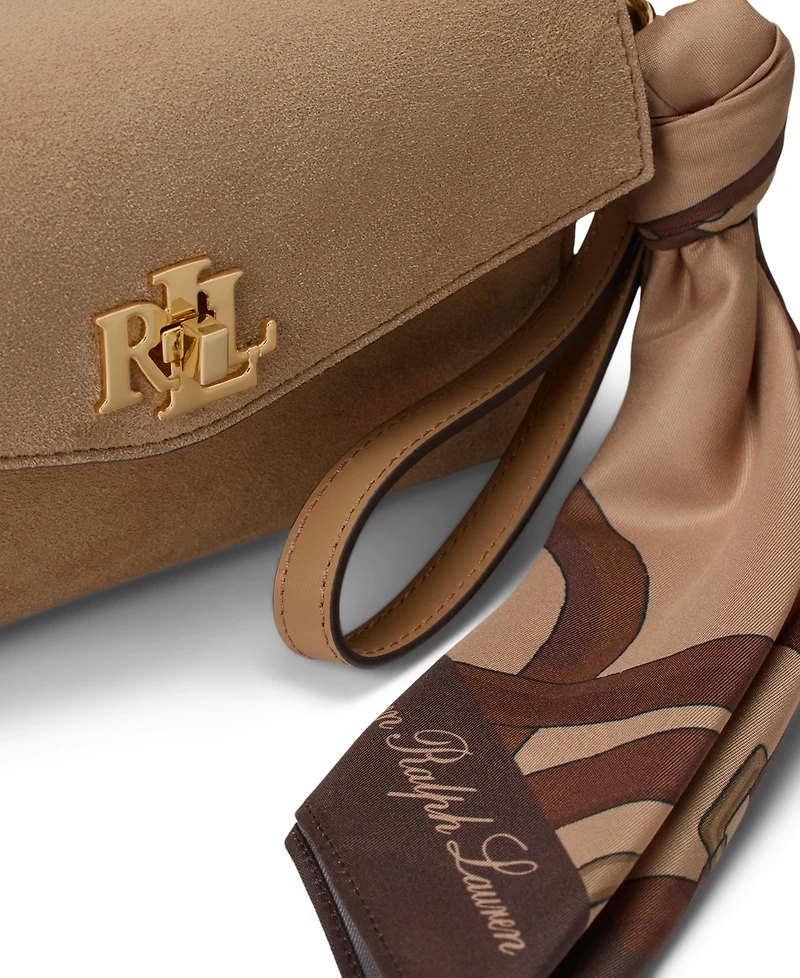 Lauren Ralph Scarf Trim Crossbody Handbag