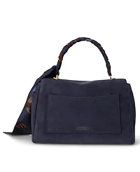 Lauren Ralph Lauren Farrah Scarf Trim Small Soft Satchel Handbag