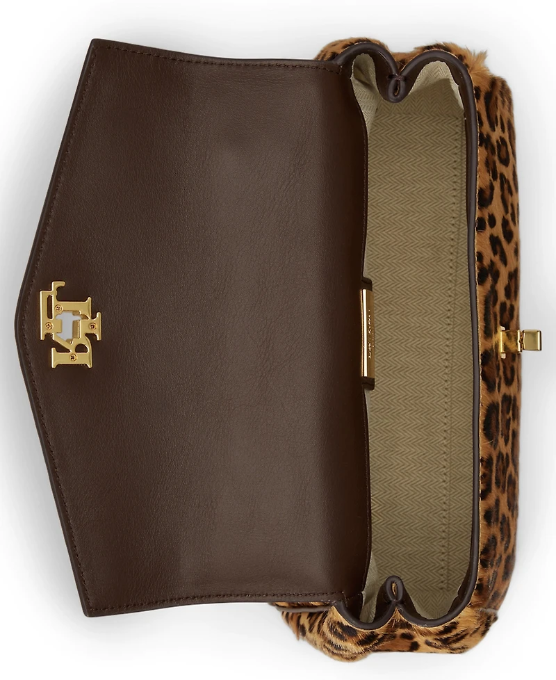 Lauren Ralph Lauren Farrah Leopard Print Small Soft Satchel Handbag