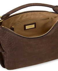Lauren Ralph Lauren Blaike Croc-Embossed Small Shoulder Handbag