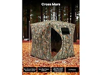gaomon Hunting Blind, 2-3 People Hunting Tent, 58" 58" 66" H with 270degree(s) See Through Windows and Silent Magnetic Door