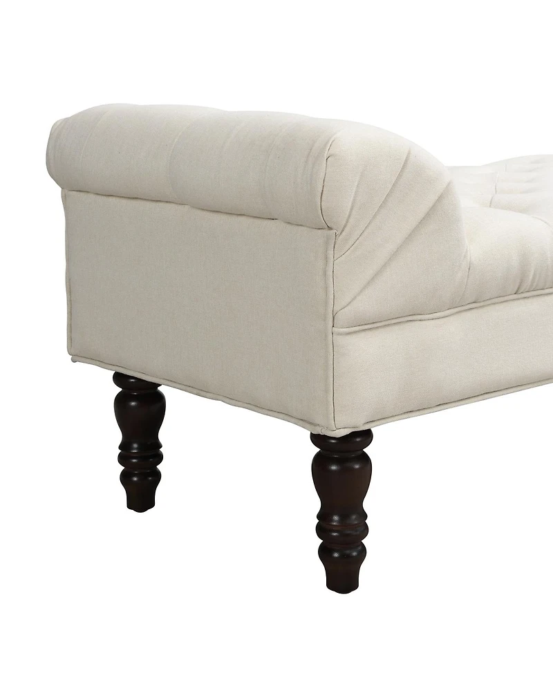 Streamdale Furniture Button-Tufted Upholstered End of Bed Bench with Rolled Arms