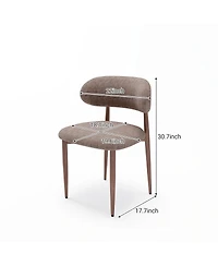 Streamdale Furniture Set of Modern Farmhouse Fabric Upholstered Dining Chairs with Metal Legs