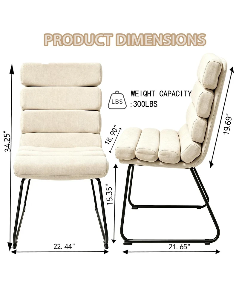 Streamdale Furniture Modern 2-Piece Dining Chair Set with Comfortable Backrest