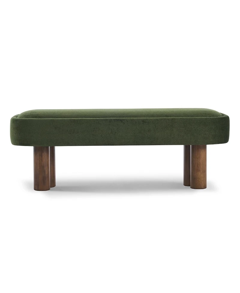 Streamdale Furniture Fabric Dining Bench with Walnut Legs 51.57''