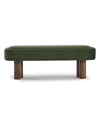 Streamdale Furniture Fabric Dining Bench with Walnut Legs 51.57''