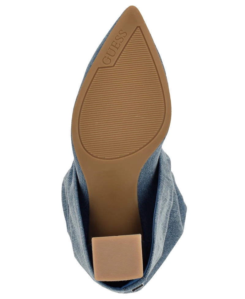 Guess Women's Geima Tall Wide Calf Slouchy Foldover Block Heel Boots