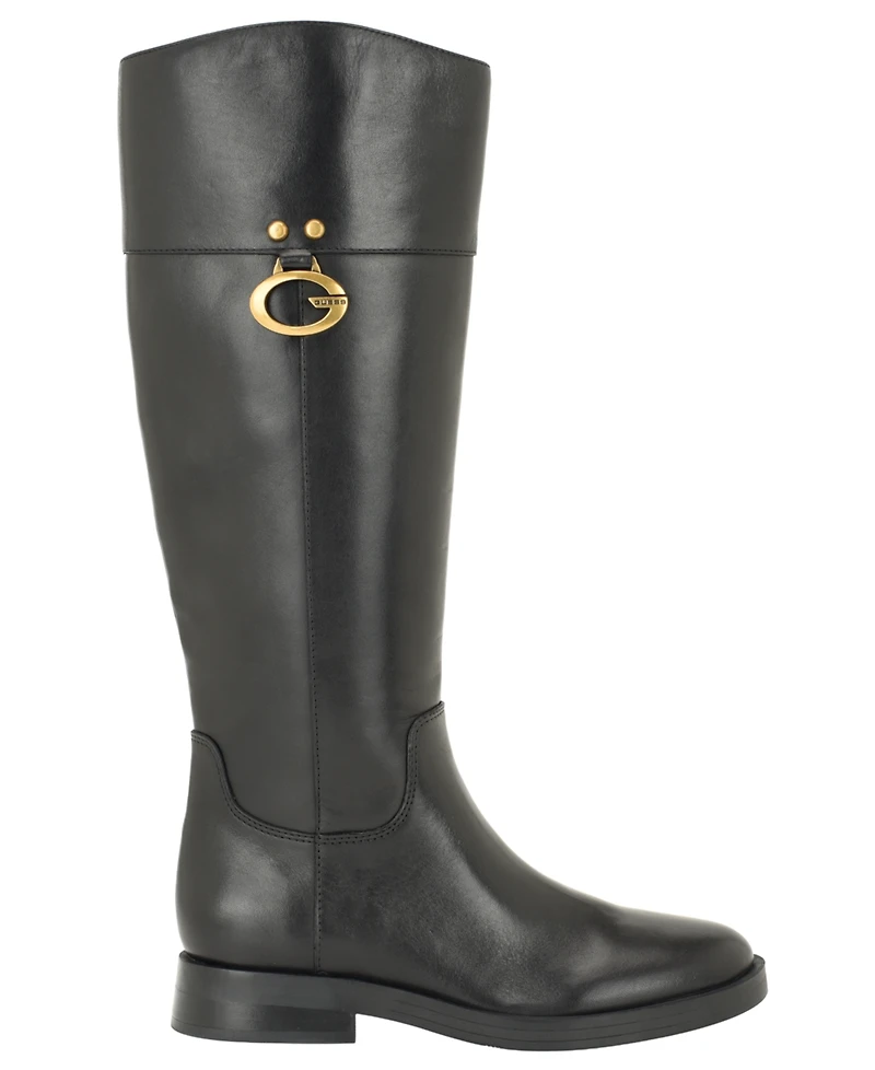 Guess Women's Kandra Wide Calf Signature G Logo Block Heel Boots