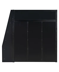 Streamdale Furniture Full Size Wood Loft Bed with Desk Storage Shelves and Rgb Lights