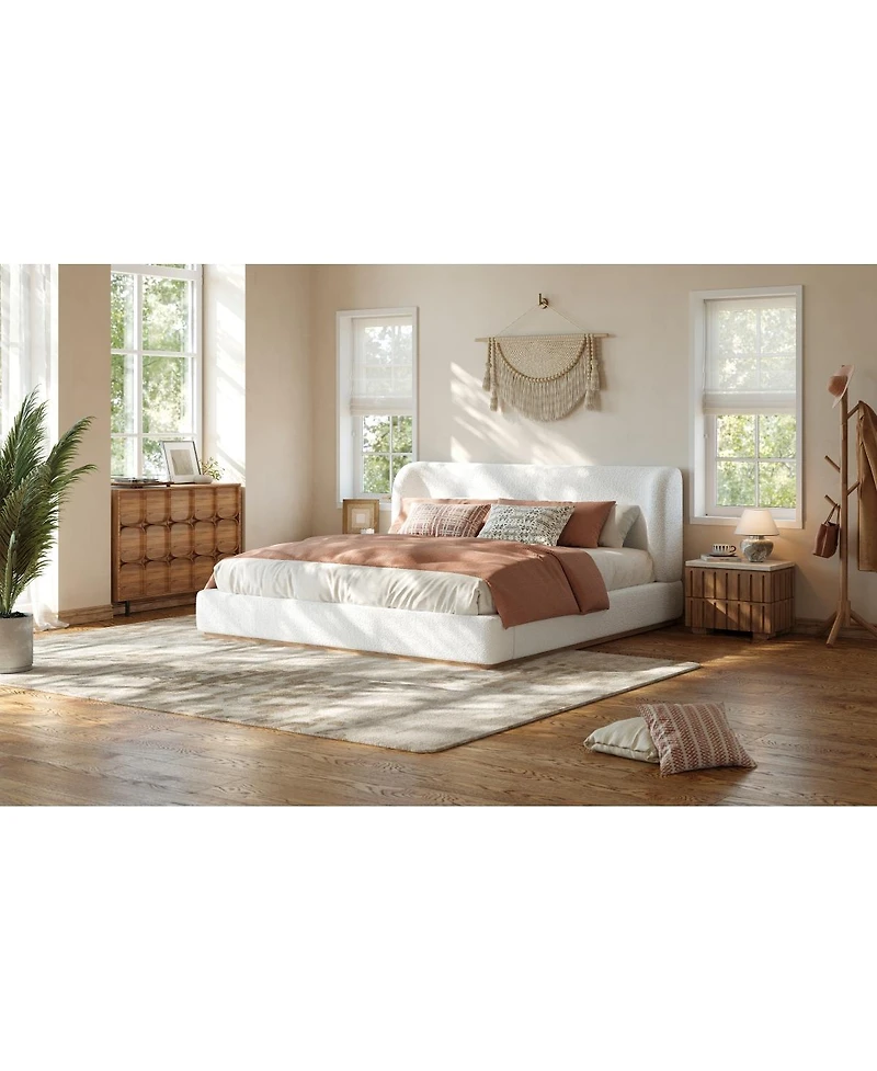 Streamdale Furniture King Size Low-Profile Upholstered Platform Bed