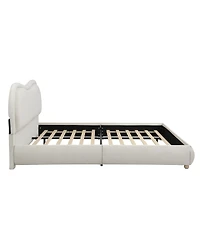 Streamdale Furniture Upholstered Platform Bed with Curved Headboard