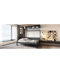 Streamdale Furniture Full Size Murphy Bed Wall Bed with Sofa Shelves Usb