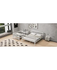 Streamdale Furniture Wood Twin Xl over Queen Bunk Bed with Ladder