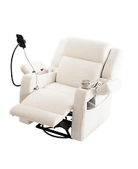 Streamdale Furniture Electric Power Recliner with Heat Massage Swivel and Usb Ports