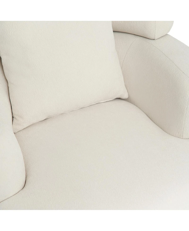 Streamdale Furniture Nordic Style 38'' Chenille Bucket Club Chair with Pillow