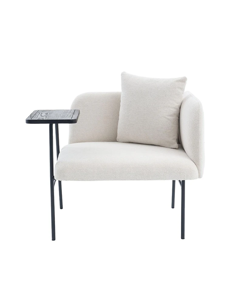 Streamdale Furniture Modern Upholstered Lounge Chair with Side Table and Pockets