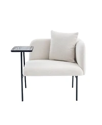 Streamdale Furniture Modern Upholstered Lounge Chair with Side Table and Pockets