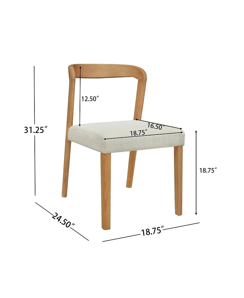 Streamdale Furniture Modern Upholstered Oak Dining Chairs - Set of 2