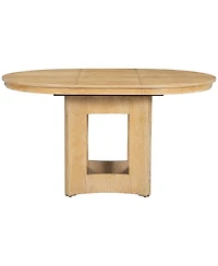 Streamdale Furniture Farmhouse Extendable Round Dining Table with 16'' Leaf Natural