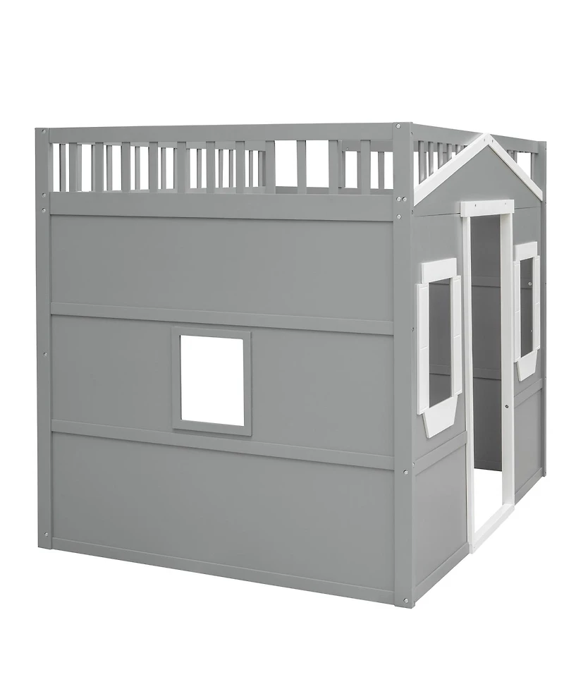 Streamdale Furniture Full Size House Loft Bed With Ladder Frame