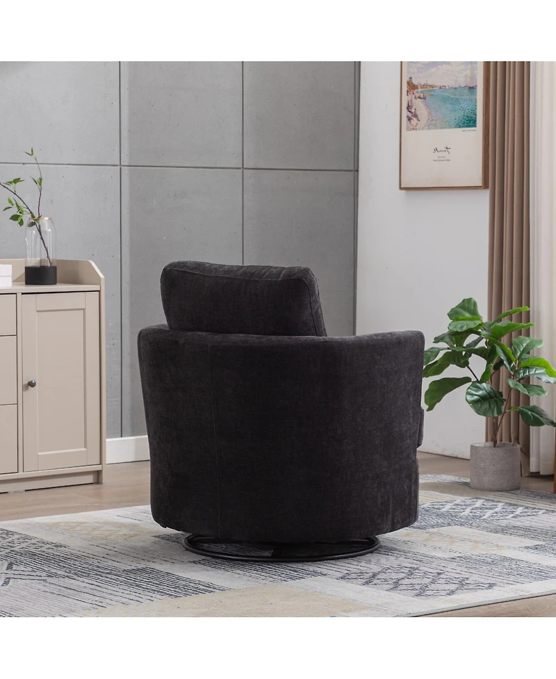 Streamdale Furniture 31.9''W Chenille Swivel Barrel Accent Chair
