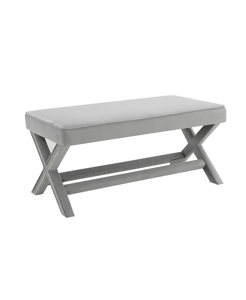 Streamdale Furniture velvet Double Bench with X-Crossed Legs