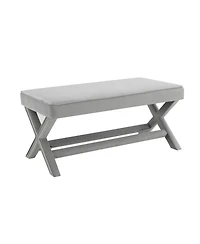Streamdale Furniture velvet Double Bench with X-Crossed Legs