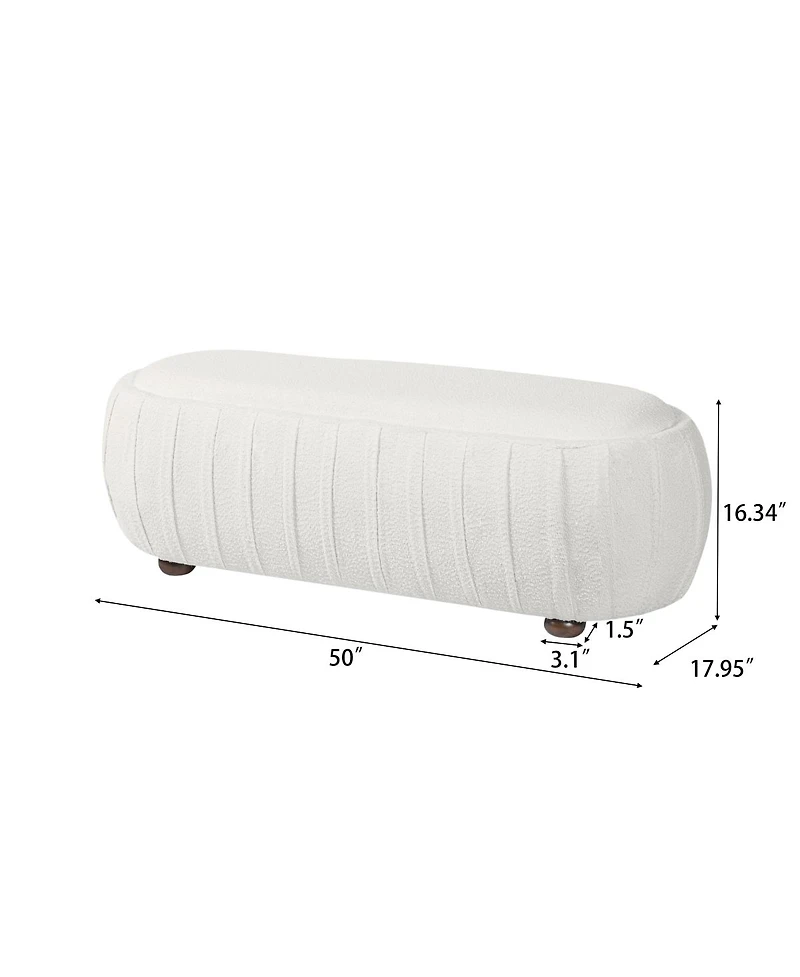 Streamdale Furniture Upholstered Ottoman Oval shape