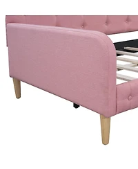 Streamdale Furniture Upholstered Daybed with 4 Support Legs Rubine
