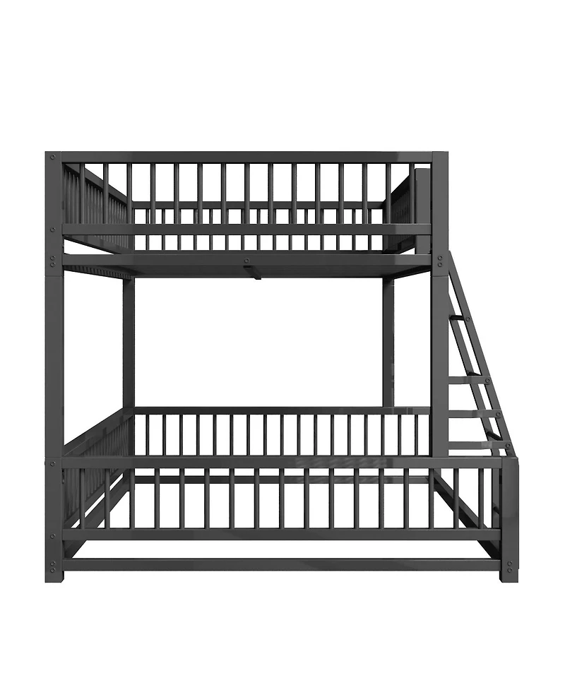 Streamdale Furniture over Queen Floor Bunk Bed with Ladder and Guardrails