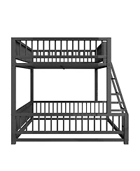 Streamdale Furniture over Queen Floor Bunk Bed with Ladder and Guardrails