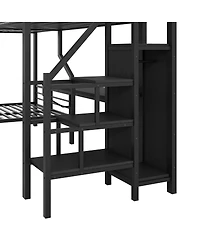 Streamdale FurnitureL-shaped bunk and loft bed Built-in Wardrobe and Desk with Usb
