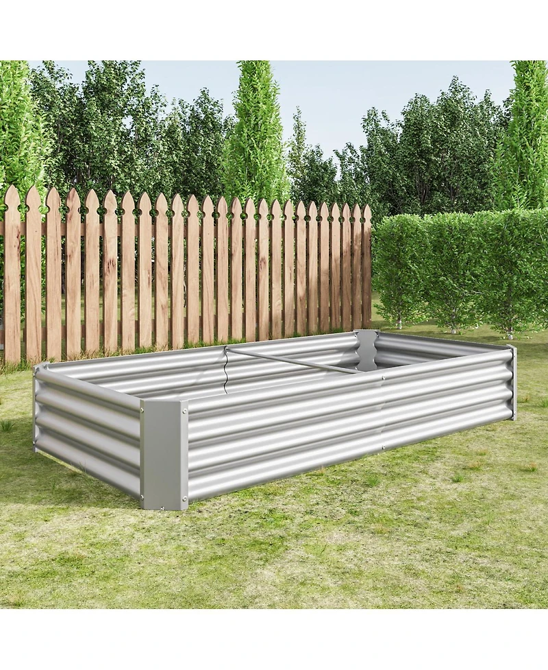 Streamdale Furniture 2-Pieces 6x3x1ft Metal Raised Rectangle Garden Planter Beds