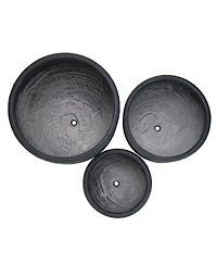 Streamdale Furniture 3-Piece Lightweight Matte Mgo Round Planter Set with Drainage Holes