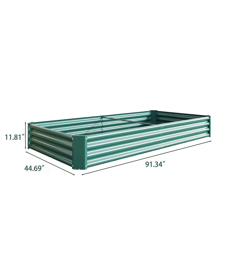 Streamdale Furniture 2-Pieces 8x4x1ft Metal Raised Rectangle Garden Planter Beds