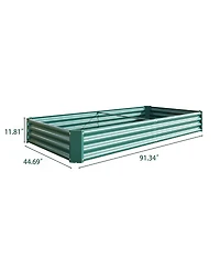 Streamdale Furniture 2-Pieces 8x4x1ft Metal Raised Rectangle Garden Planter Beds